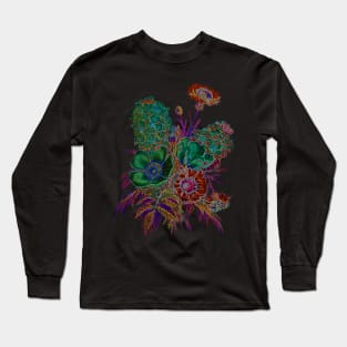 Black Panther Art - Glowing Flowers in the Dark 7 Long Sleeve T-Shirt